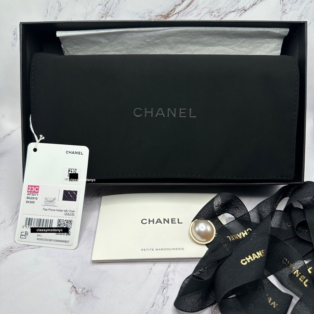 ❌❌ SOLD Chanel 23C Black Pearl Crush Gold Chain Adjustable Crossbody Handbag Bag - Picture 8 of 16